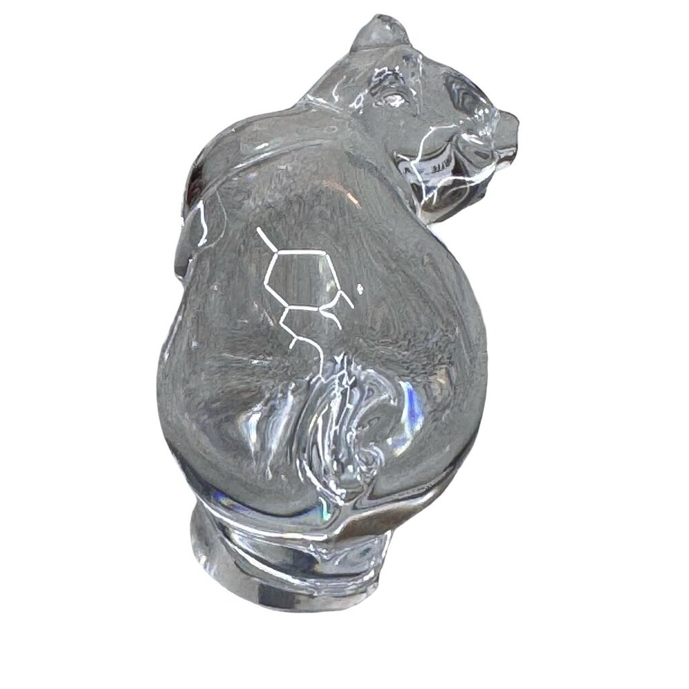 Signed Daum France Crystal Pig Figurine Glass Art Paperweight Decor Mini 3" Vtg - Picture 3 of 9